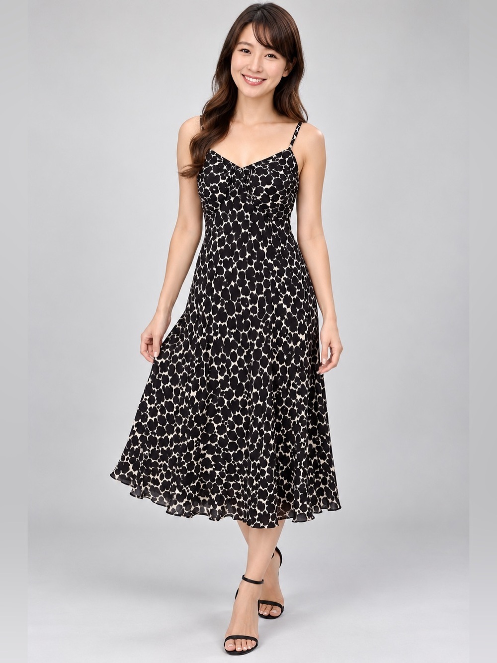 Brown beige geometric silk ANN TAYLOR LOFT sheath knee-length dress 10P